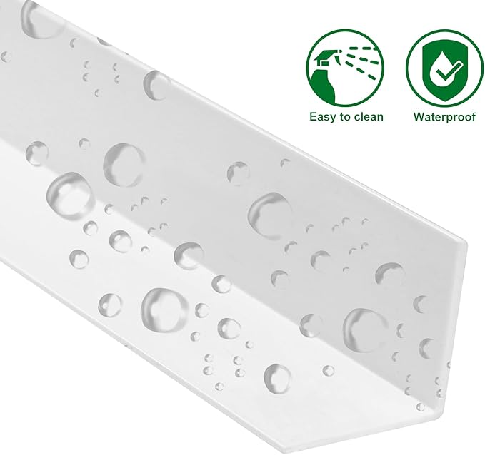 10 Pieces 1-1/8 x 48Inch Wall Corner Protector Guards, Plastic Walls Edge Protector for Walls, Cabinet, Door Frame Protection, White, Adhesive Tape Not Included