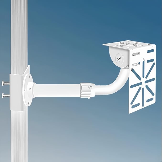 Telescoping Aluminum Wall Mount (11.8-23.6in / 30-60cm) with L-Shaped Adapter - Adjustable Length for CCTV Dome/IP/PTZ Cameras, Indoor/Outdoor Heavy-Duty Use