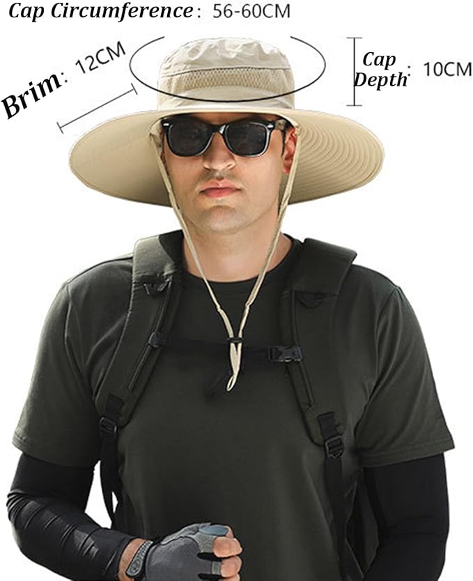 Solar Powered Fan Hat for Men,Hat with Fans Solar Power Outdoor Fishing with 2 Solars Fans