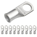 SELTERM 10pcs 1/0 AWG-1/2" Stud Tinned Copper Wire Lugs, Heavy Duty Battery Cable Ends,0 Gauge Ring Terminals, UL Battery Lugs Marine Grade Copper Eyelets Electrical Battery Terminal Connectors