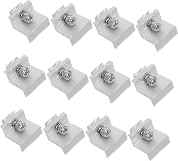 12Pcs Outdoor Solar Panel Fixed Buckle Durable Solar Panel Bracket Clip Easy Installation for Various Photovoltaic Systems Reliable for Harsh