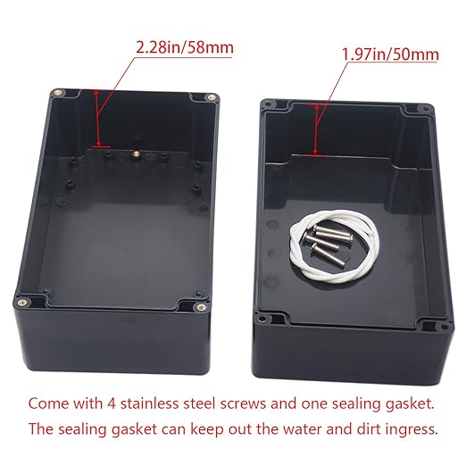 Junction Box IP65 Waterproof ABS Plastic Electrical Project Case Power Junction Boxes, Project Box with 4 PCS M16 Cable Glands 7.87x4.72x4.45 inch (200 x 120 x113 mm)