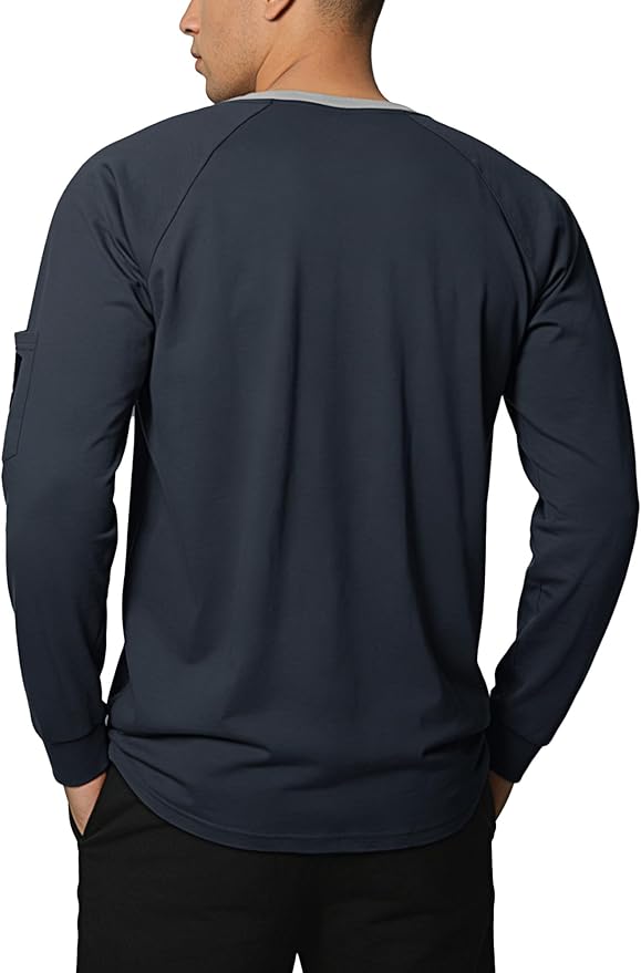 WORKWEYA 6.5oz Men's FR Shirts NFPA 2112 Lightweight Cotton Fire Retardant Shirt