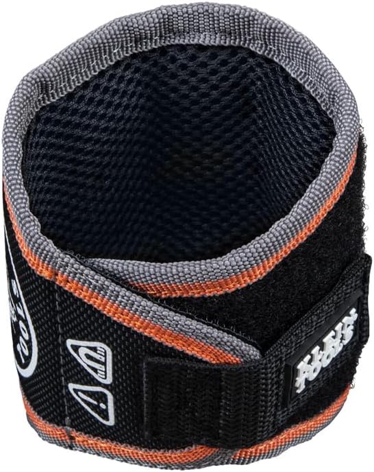 Klein Tools 55895 Magnetic Wristband, Tradesman Pro Tool Wristband Holds Wire Connectors, Screws, Nails, Drill Bits, With Breathable Mesh