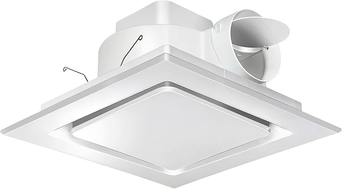 Bathroom Exhaust Fan 12" Panel Ultra Quiet without Light（10x10 Mount）, 1.0 Sone 130CFM, 4" Duct for Bathroom/Garage/Home