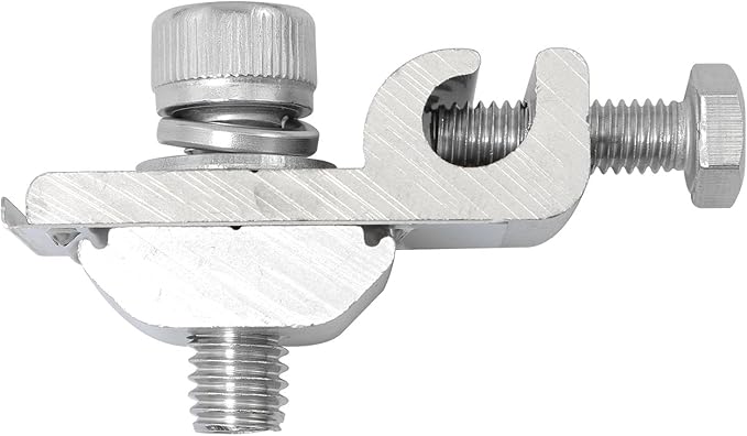TAODAN Ground Lug Cable Clamp 4PCS Solar Panel Bolt-On Coupling Earthing Conductor Buried Connectors for Photovoltaic Roof Bracket and Ground Bracket Aluminum Rail, Grounding Clip