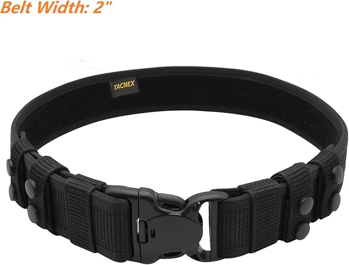 TACNEX Duty Belt w/ 4 Keepers 2" Nylon Stiff Utility Belt Police Law Enforcement Security Work Patrol Gear Carrier L