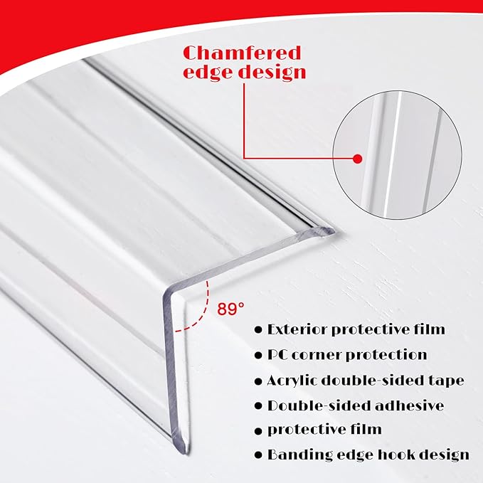 10 Pcs Wall Corner Protector, Clear Self-Adhesive Corner Protectors for Walls for Baby, Furniture, Door, Tables, Cover Sharp Furniture, Easy to Install(39.37'' x 1.18'')