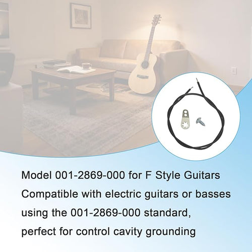 001-2869-000, 1 Set Guitar Cavity Shielding Ground Lug with Screw and Ground Wire, Compatible with F Style Guitars, Solder Lug Kit