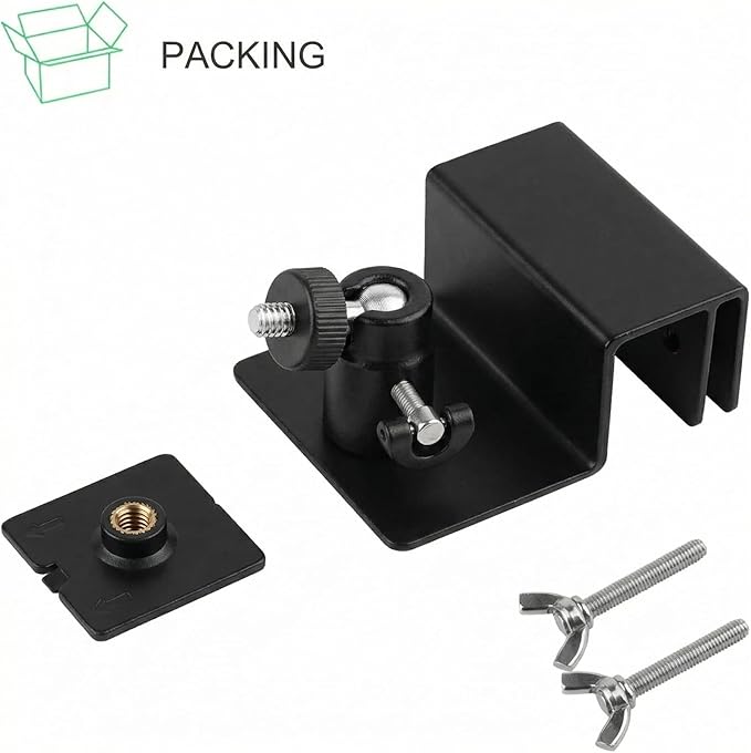 ALERTCAM Gutter Mount for Solar Panel, Adjustable Weatherproof Aluminum Alloy Mount Bracket, Perfect Angle to Get Adequate Sunlight (Black)