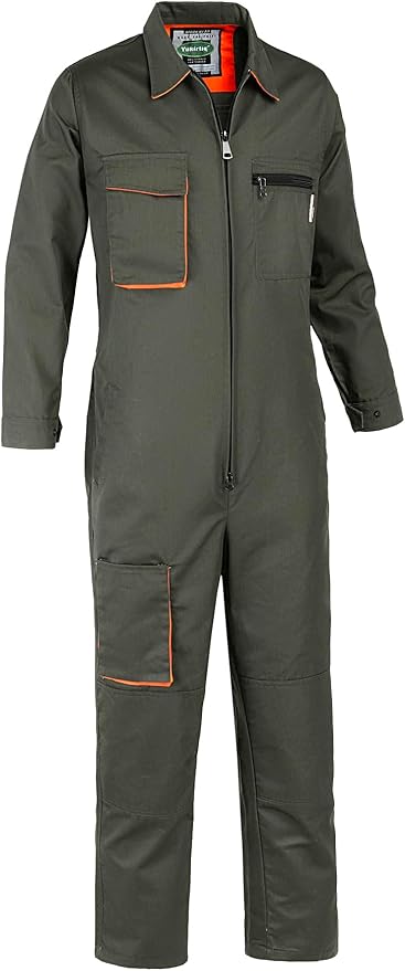 Men's Coveralls Mechanic Work Jumpsuit Multi Pockets Overalls Long Sleeve Workwear Coverall