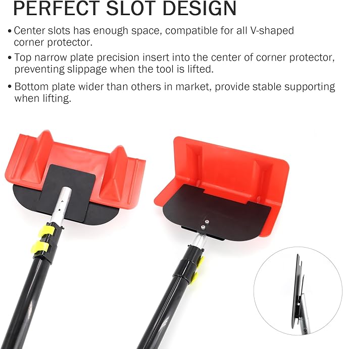 HUAALIUCHE 8 Foot Extension Handle for Board Corner Protector, Cargo Load Corner Protector V Edge Guards Handle，2Pack