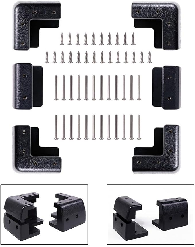 Solar Panel Mounting Brackets Kit with Screws UV Resistant ABS No Drill Waterproof Black Quick Install System for RV Boat Deck 6 Brackets 48 Screws Enhanced Solar Efficiency Wind Deflector Design