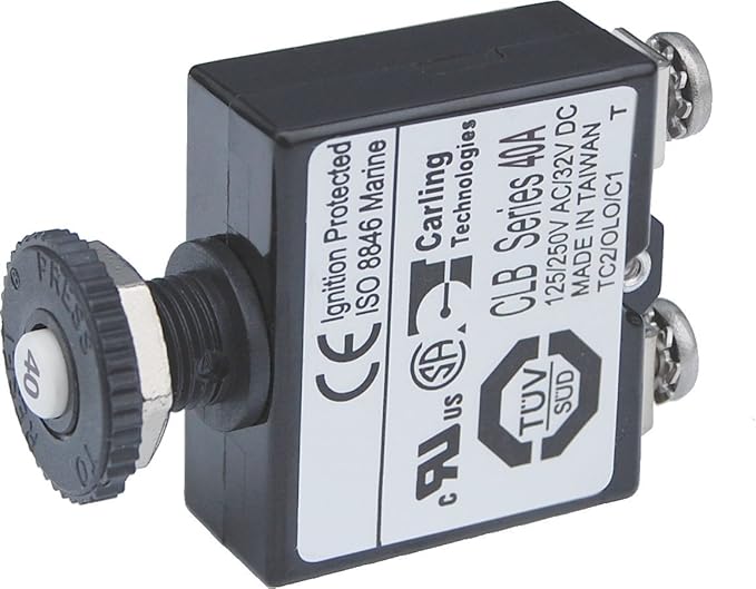 Blue Sea Systems Push Button Reset-Only CLB Circuit Breakers with Screw Terminals