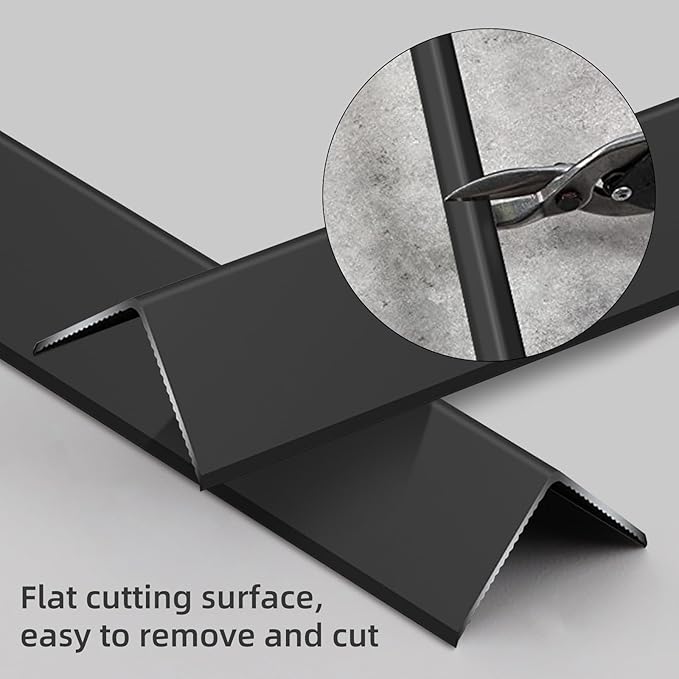 Black Wall Corner Protector, 4Pcs, Length 35.4in, Width 0.79in - Self Adhesive Metal Corner Protector for Aluminum Trim molding, Cabinet Edge Guard, Easy to Install