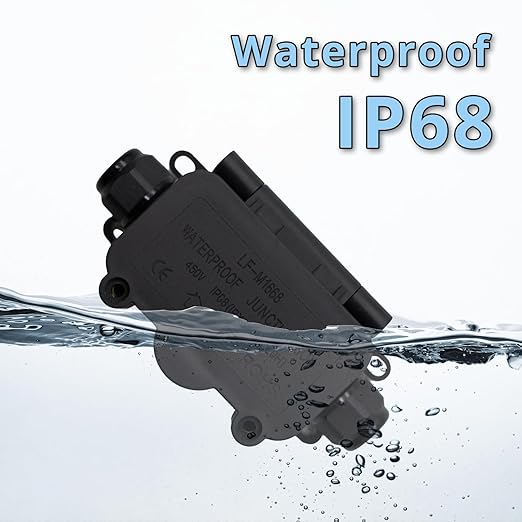 MAKERELE Mini Junction Box Outdoor Waterproof IP68,2Way Plug Line Underground Electrical Junction Box Clamshell-Type Waterproof Junction Box Small Maximum Inner Diameter 8mm
