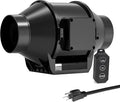 Toolazy Pro 4" Inline Duct Fan 214CFM with 10-Speed Digital Button Controller - EC Motor Ventilation Kit for Basement Dehumidification, Hydroponic Systems & Grow Tent Air Exchange (Ultra-Quiet Design)