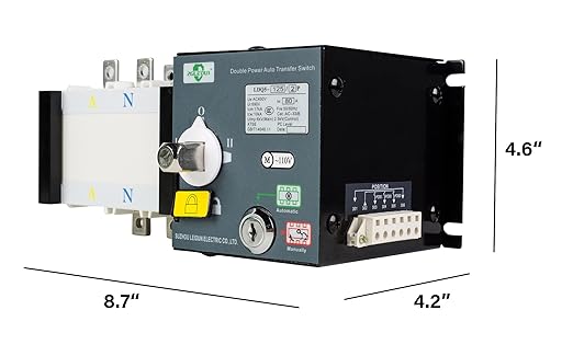 110V AC Automatic Transfer Switch 50/60HZ Dual Electronic Power Controller Electrical Type 2 Pole 100A