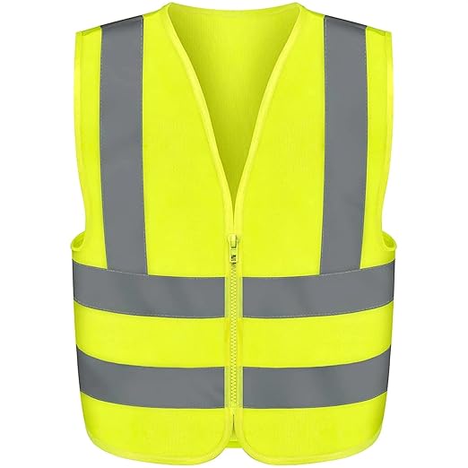 Neiko High Visibility Safety Vest ANSI Class 2, No Pocket, Neon Yellow, Large (L)