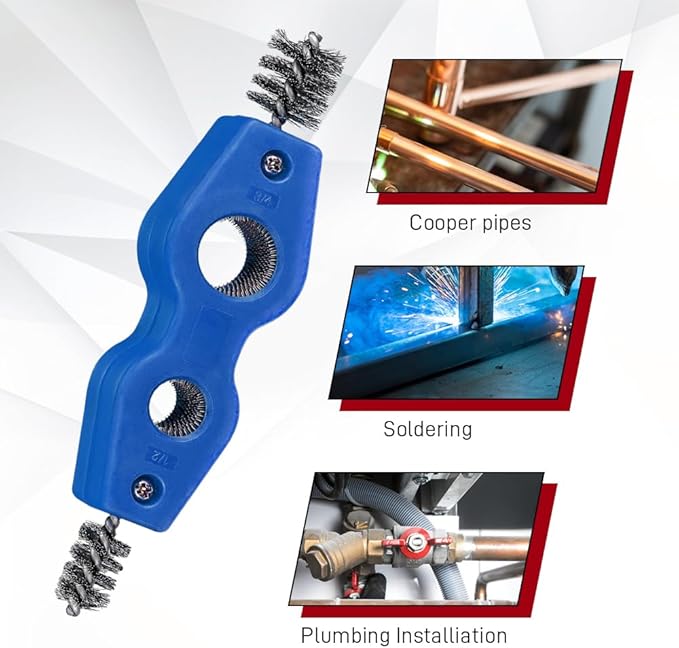 4 in 1 Car Battery Cleaning Brush, Battery Terminal Cleaner, Anti-Rust Auto Battery Cleaner with Steel Wire, Car Accessories Vehicle Machine Parts Clean Tools for Most Vehicles (Blue)
