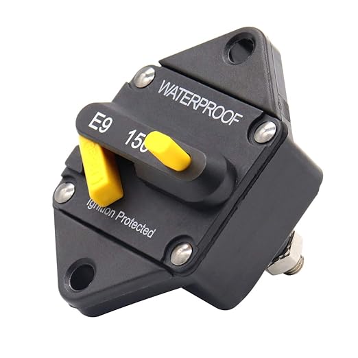 Hi-Amp 150 Amp Circuit Breaker with Manual Reset for Car Audio RV Bus Truck Boat Marine, DC 12V - 48V | Waterproof IP67 Protection 150A Panel Mount