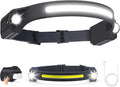 AlpsWolf Headlamp Rechargeable LED 1Pack - 2 XPE LED and COB LED Head Lamp, Motion Sensor, 260° Wide Beam, IPX4 Waterproof, Rechargeable Headlight for Camping Accessories