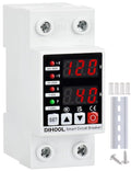 DIHOOL Adjustable Voltage Protector 110V 220V, Low/High Voltage Cutoff and Overcurrent Protection, 70-200V Undervoltage, 140-300V Overvoltage, 1-63A Smart Circuit Breaker AC Disconnect, DIN Rail Mount