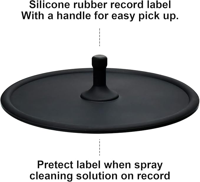 Vinyl Record Cleaner Solution 17oz/500ml, 4Pcs Vinyl Record Cleaning Kit, Record Cleaning Fluid Spray & Label Protector & Microfiber Cloth & Protector Pad, Record Player Cleaning Kit for LP Album