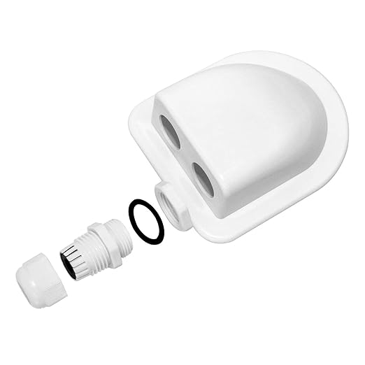 QWORK 2 Pcs IP68 Waterproof ABS Solar Double Cable Entry Gland-Weather Resistant Dual Cable Entry Housing for Solar Panels of RV, Caravan and Marine, White