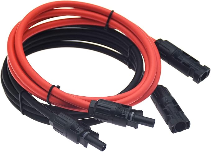 10AWG Solar Extension Cable 5FT, IP67 Waterproof PV Connectors with Tinned Copper Wire, for Solar Panel to Charge Controller, Solar Generator, RV, Boat, Off-Grid System