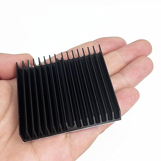 2 Pcs 60 x 60 x10 mm Heatsink Kit with Thermal Conductive Adhesive Tape, Square Cooler Aluminum Heat Sink Set for for Circuit Board Led Panel Router IC Amplifier Platform Chip Fans and DIY