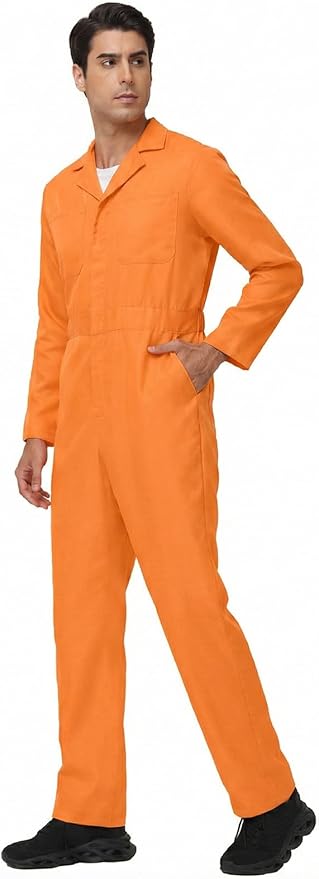 Coveralls for Men Work – Halloween Cosplay Costumes Long Sleeve Jumpsuit Mechanic Workwear