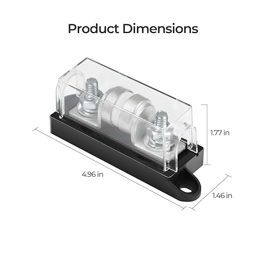 Renogy 250A Class T Fuse Holder 250V AC/DC Fuse Block for Inverter and High- Power Appliances in Marine Boats, Cars, Trucks, RVs