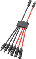 Solar Panel Connector 6 to 2 Solar Y Branch Connectors PV Panels Parallel Connectors Kit Adapter Waterproof Wire Plug Tool for Solar Panel(1 Pcak MF/FFFMMM)