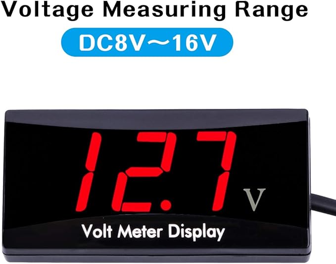 DC 12V Car Digital Voltmeter - AIMILAR LED Display Voltage Volt Meter Gauge for Car Motorcycle (Red)