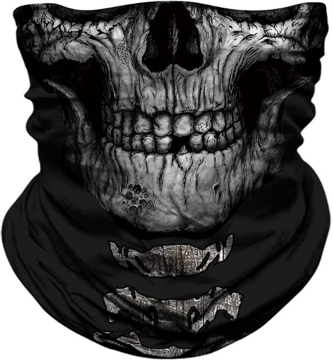 JOEYOUNG Skull Face Mask UV Sun Dust Neck Gaiter Bandana Headwear Motorcycle