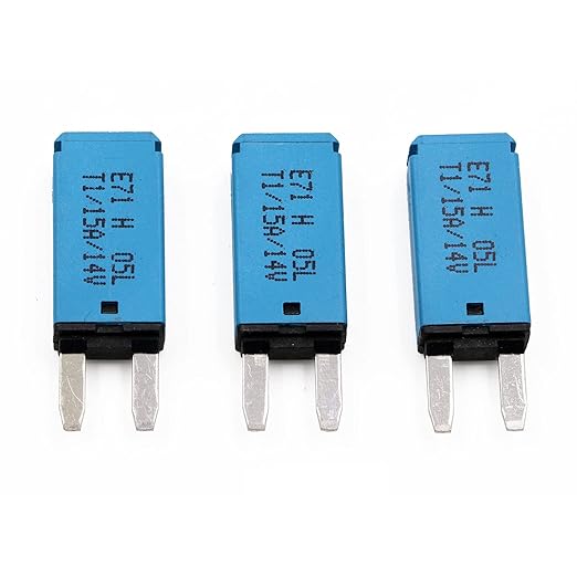 12V 15A Auto Reset Fuse Circuit Breaker ATM Low Profile, Blade Mini Self Resetting Fuses Breakers 12 Volt 15 Amp DC for Car Automotive Boat Marine RV Solar - UL Certified - Pack of 3