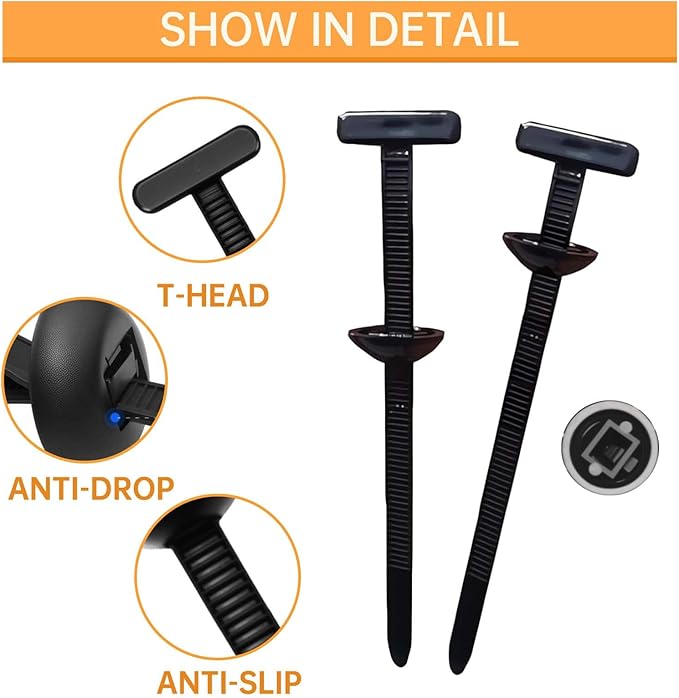 Nylon Universal Cable Tie Buckle Zip Tie (3.5”) Automotive Push Mount Small Assorted Zip Ties Tool Heavy Duty Self Locking UV Resistant Plastic Cable Ties for Car Daily Repair (20)
