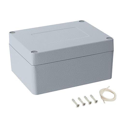 LeMotech Junction Box, Aluminum Alloy Metal Electrical Box, IP67 Waterproof Dustproof Project Box, Outdoor Universal Enclosure, Grey 4.5x3.5x2.2in (115x90x58mm)