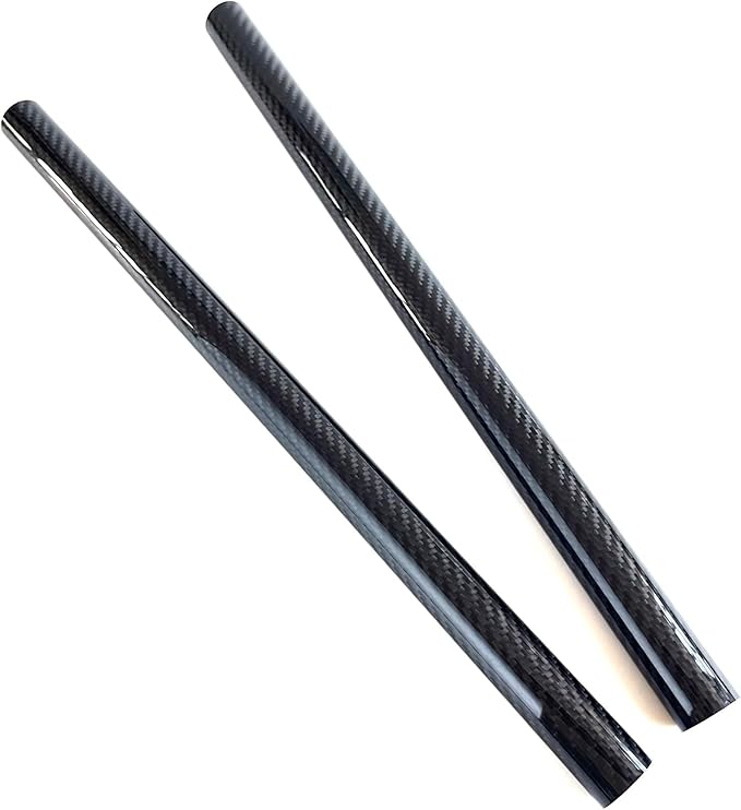2pcs Carbon Fiber Tube 25mmx23mmx420mm 3K roll Wrapped Twill Glossy Finish