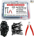 Heavy Duty UV-Resistant Nylon Universal Cable Tie Buckle, Self-Locking Automotive Snap T Zip Ties for Auto Car Fenders & Repairs, Multi-Purpose Quick-Fix Fasteners (120 Pcs Kit (with Pliers & Box))