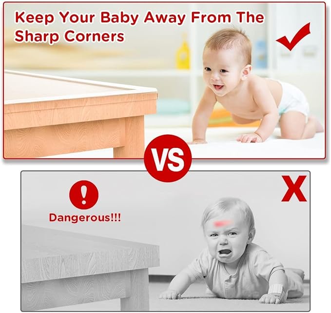 Edge Protector for Baby Proofing,Clear Edge Protector Strip,Sharp Edge Wrap Cover Tape,Self Adhesive Protective Bumper Guards for Cabinet Door,Desk,Glass Table, and Wall 13.1ft(4M) with 4 Corners