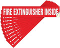 T&R Fire Extinguisher Inside Sign Stickers - 10 Pack - 9" x 1.7" Self-Adhesive Vinyl Reflective, UV resistant, Waterproof, Fade and Scratch Resistant, Suitable for Vehicles Indoor and Outdoor - Red