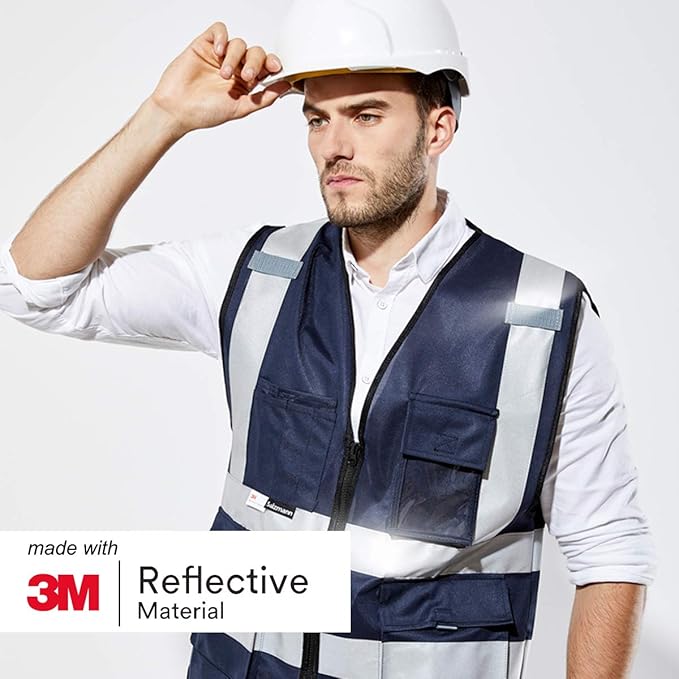 Salzmann Multi-Pocket Working Vest - Reflective Vest - Made with 3M Reflective Material