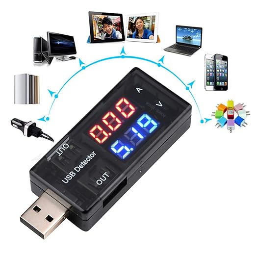 diymore USB Tester USB Meter Tester Voltage Current Tester USB Battery Checker USB C Voltage Current Voltmeter Amp Volt Ammeter Detector USB Mobile Tester USB Cable Charger Detector LED Display