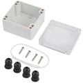 Universal Outdoor Junction Box, ABS Plastic Dustproof Waterproof IP65 Universal Electrical Boxes Project Enclosure Grey with Transparent Clear Cover 3.3 x 3.2 x 2.2 inch (83 x 81 x 56mm)
