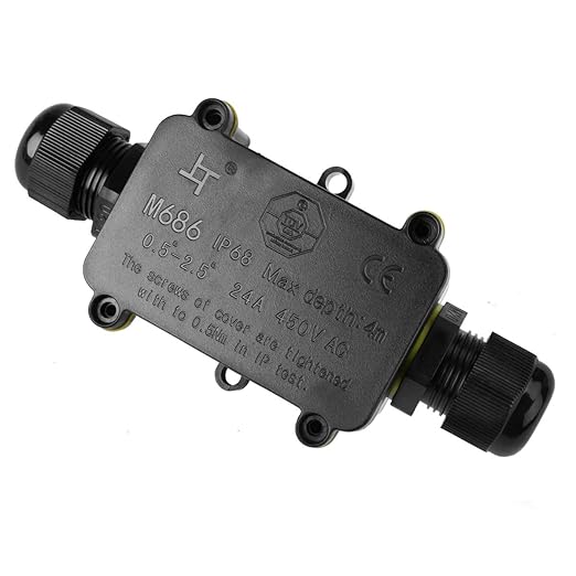 2 Way Electrical Junction Box, La Vane IP68 Waterproof 2 Way Cable Connector Lighting Connector Electric External Coupler, Cable Gland Ø 5-12mm