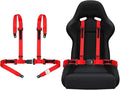 Yakitoko Universal 4 point Safety Harness Set 2 inch Fits Go Kart,UTV,ATV,Racing Red