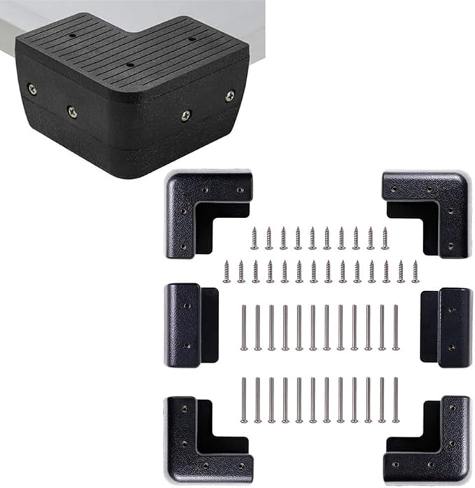 Solar Panel Mounting Brackets Kit with Screws for RV and Boat, UV Resistant ABS Corner Brackets, No Drill Installation, Waterproof Wind Deflector