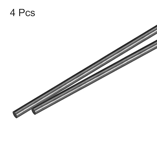 MECCANIXITY Carbon Fiber Rod Pole, 4mm x 450mm for RC Plane DIY Tool Wing Tube Quadcopter Arm, Pack of 4